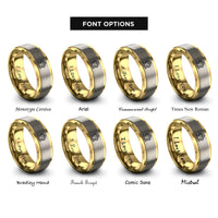 font options for inside engraving on gold & silver gingerbread house rings