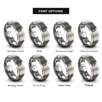 font options for inside engraving on silver gingerbread house rings