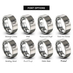 font options for inside engraving on silver gingerbread house rings