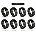 font options for inside engraving on black gingerbread man rings