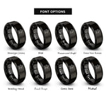 font options for inside engraving on black gingerbread man rings