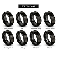 font options for inside engraving on black gingerbread man rings