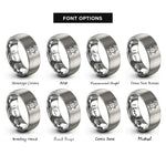 font options for inside engraving on grey gingerbread man rings