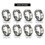 font options for inside engraving on silver gingerbread man rings