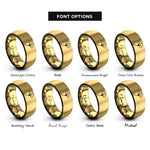 font options for inside engraving on black & gold ginkgo leaf rings