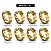 font options for inside engraving on gold ginkgo leaf rings