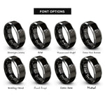font options for inside engraving on black & grey giraffe rings