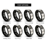 font options for inside engraving on black & grey giraffe rings