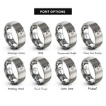font options for inside engraving on grey giraffe rings