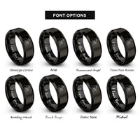 font options for inside engraving on black giraffe nuzzle rings