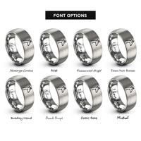 font options for inside engraving on silver giraffe silhouette rings
