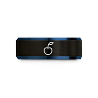 meaningful presents for her – black & blue tungsten cherry on top wedding band