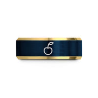 unique rings for her – gold & blue tungsten cherry on top wedding band