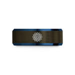 romantic presents for girlfriend – gunmetal & blue tungsten crown chakra sahasrara wedding band