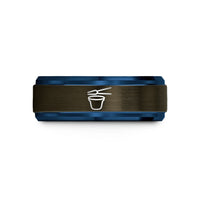 tungsten anniversary bands – gunmetal & blue tungsten crucible tongs wedding band