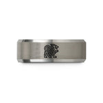best presents for her – black & silver tungsten jelling beast motif wedding band