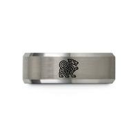 best presents for her – black & silver tungsten jelling beast motif wedding band