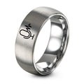Sound Wave – Tungsten Wedding Band, 8 mm, Grey Comfort-Fit Unisex