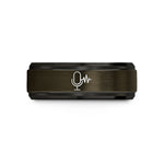 tungsten rings for women – gunmetal & black tungsten sound wave wedding band