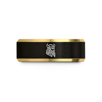 unique presents for girlfriend – black & gold tungsten viking wedding band