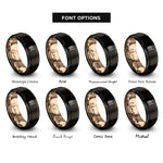 font options for inside engraving on black & rose gold giro scraper rings