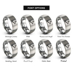 font options for inside engraving on silver git branch diagram rings