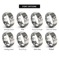 font options for inside engraving on silver git branch diagram rings