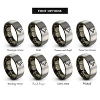 font options for inside engraving on gunmetal & silver git branch diagram rings