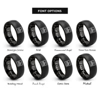 font options for inside engraving on black giza stamp rings