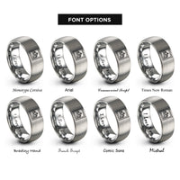 font options for inside engraving on silver giza stamp rings