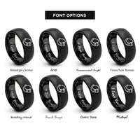 font options for inside engraving on black gjallarhorn war horn rings