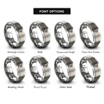 font options for inside engraving on gray gjallarhorn war horn rings