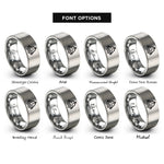font options for inside engraving on gray glacier icon rings