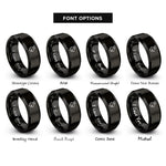 font options for inside engraving on black glacier mountain goat rings
