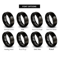 font options for inside engraving on black glass notes rings