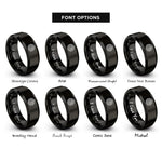 font options for inside engraving on black glass notes rings