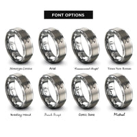 font options for inside engraving on grey glider sailplane rings
