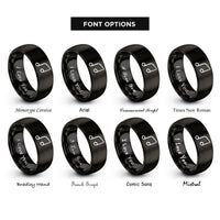font options for inside engraving on black glissando notes rings