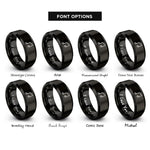 font options for inside engraving on black glissando notes rings