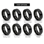 font options for inside engraving on black glissando pair rings