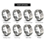 font options for inside engraving on gray glissando pair rings