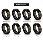 font options for inside engraving on gunmetal & black glissando pair rings
