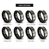 font options for inside engraving on black & gray globe badge compass rings