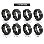 font options for inside engraving on black globe badge compass rings