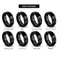 font options for inside engraving on black globe badge compass rings