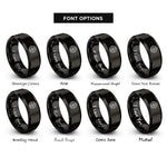 font options for inside engraving on black globe badge compass rings