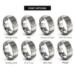 font options for inside engraving on grey globe badge compass rings