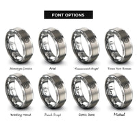 font options for inside engraving on grey globe badge compass rings