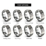 font options for inside engraving on gray globe rings