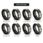 font options for inside engraving on black & grey globe grid rings